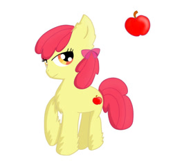 Size: 753x700 | Tagged: safe, artist:xuetuanji, derpibooru import, apple bloom, earth pony, pony, alternate cutie mark, apple, female, filly, foal, food, solo