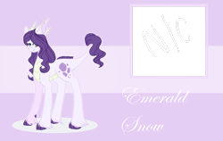 Size: 3081x1947 | Tagged: safe, artist:iheyyasyfox, derpibooru import, oc, oc only, oc:emerald snow, dracony, hybrid, claws, fangs, female, horns, interspecies offspring, offspring, parent:rarity, parent:spike, parents:sparity, solo