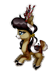 Size: 1249x1672 | Tagged: safe, artist:kaikururu, derpibooru import, oc, oc only, deer, pony, reindeer, antlers, eyelashes, simple background, solo, transparent background