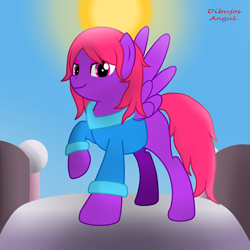 Size: 2500x2500 | Tagged: safe, artist:1mber_angul, derpibooru import, oc, oc:yukio, pegasus, pony, background pony, beautiful, clothes, day, egocentrism, fashion, pose