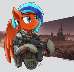 Size: 1920x1890 | Tagged: safe, artist:buckweiser, derpibooru import, oc, oc:sora, pegasus, ak, ak-74, assault rifle, commission, female, rifle, solo, weapon, ych result, your character here