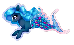 Size: 2445x1483 | Tagged: safe, artist:kaikururu, derpibooru import, oc, oc only, merpony, pony, blushing, eyelashes, female, mare, simple background, solo, transparent background