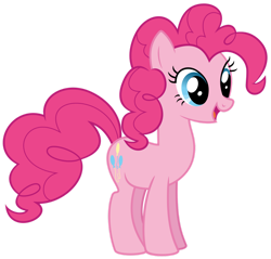 Size: 1280x1222 | Tagged: safe, artist:aureategramarye, derpibooru import, pinkie pie, earth pony, pony, feeling pinkie keen, season 1, female, mare, open mouth, open smile, simple background, smiling, solo, transparent background, vector