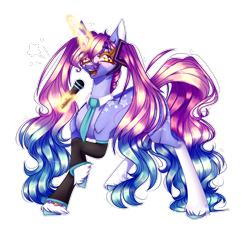 Size: 2680x2608 | Tagged: safe, artist:honeybbear, derpibooru import, pony, unicorn, anime, hatsune miku, magic, ponified, simple background, solo, transparent background, vocaloid