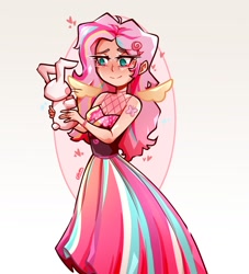 Size: 1794x1980 | Tagged: safe, artist:abery_art, derpibooru import, fluttershy, human, clothes, doll, dress, female, heart, humanized, solo, toy, wings