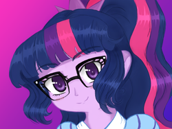 Size: 1600x1200 | Tagged: safe, artist:lostsheep, derpibooru import, sci-twi, twilight sparkle, human, equestria girls, female, glasses, looking at you