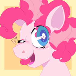 Size: 1500x1500 | Tagged: safe, artist:dsstoner, pinkie pie, earth pony, pony, blushing, female, mare, one eye closed, wink