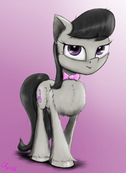 Size: 1354x1850 | Tagged: safe, artist:chopsticks, derpibooru import, octavia melody, earth pony, pony, bowtie, cheek fluff, chest fluff, ear fluff, ears, female, looking at you, mare, solo, unshorn fetlocks