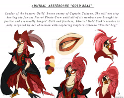 Size: 1920x1524 | Tagged: safe, artist:zidanemina, derpibooru import, oc, oc:aesterophe bismark, bird, parrot, parrot pirates, pirate