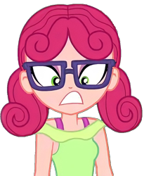 Size: 652x796 | Tagged: safe, derpibooru import, edit, edited screencap, screencap, alizarin bubblegum, better together, choose your own ending, equestria girls, tip toppings, tip toppings: fluttershy, angry, background removed, not a vector, simple background, solo, transparent background