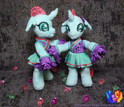 Size: 2681x2304 | Tagged: safe, artist:1stastrastudio, derpibooru import, ocellus, changedling, changeling, bipedal, cheerleader, cheerleader ocellus, cheerleader outfit, clothes, cute, diaocelles, irl, photo, plushie, self paradox, solo