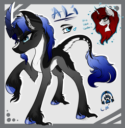 Size: 2325x2377 | Tagged: safe, artist:beamybutt, derpibooru import, oc, oc only, kirin, pony, duo, ear fluff, ears, eyelashes, hoof fluff, hoof polish, kirin oc, leonine tail, male, paw prints, raised hoof, raised leg, stallion, tail, uniconr oc