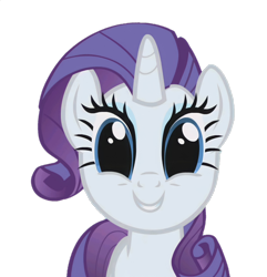 Size: 1536x1594 | Tagged: safe, derpibooru import, edit, edited screencap, screencap, rarity, pony, unicorn, season 1, the ticket master, background removed, blue eyes, bust, cute, eyelashes, female, front view, grin, horn, looking at you, mare, not a vector, raribetes, simple background, smiling, smiling at you, solo, transparent background