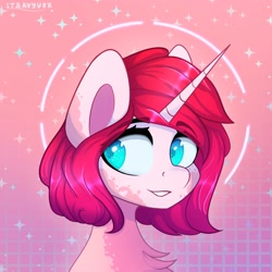 Size: 3000x3000 | Tagged: safe, artist:stravyvox, derpibooru import, oc, unicorn, smiling