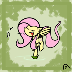 Size: 4000x4000 | Tagged: safe, artist:professionalpuppy, derpibooru import, fluttershy, pegasus, leaf, music notes