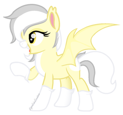 Size: 848x796 | Tagged: safe, artist:sugarcubecreationz, derpibooru import, oc, oc:fiery heart, bat pony, pony, base used, female, mare, simple background, solo, white background