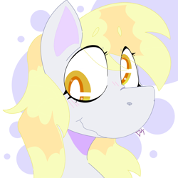 Size: 1500x1500 | Tagged: safe, artist:dsstoner, derpy hooves, pegasus, pony, bust, female, mare, nose wrinkle, portrait, scrunchy face