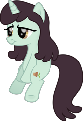 Size: 3797x5540 | Tagged: safe, artist:thatusualguy06, derpibooru import, sprout greenhoof, pony, unicorn, a bird in the hoof, .svg available, :t, absurd resolution, background pony, female, full body, hooves, horn, las pegasus resident, lidded eyes, mare, simple background, sitting, smiling, solo, svg, tail, transparent background, vector