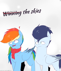 Size: 2907x3414 | Tagged: safe, derpibooru import, rainbow dash, soarin', pegasus, pony, comic, female, male, shipping, soarindash, straight, wonderbolts