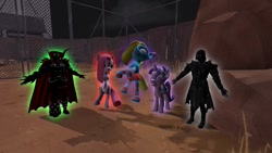 Size: 1360x768 | Tagged: safe, artist:nightmenanightderou, starlight glimmer, oc, oc:cuteamena, nightmena, noob saibot, siblings, sisters, spawn