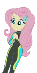 Size: 1116x2193 | Tagged: safe, derpibooru import, edit, edited screencap, screencap, fluttershy, better together, blue crushed, equestria girls, background removed, clothes, female, not a vector, simple background, solo, swimsuit, transparent background, wetsuit