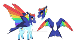 Size: 1920x1152 | Tagged: safe, artist:renhorse, derpibooru import, rainbow dash, pony, alternate design, colored wings, multicolored wings, simple background, solo, transparent background, wings