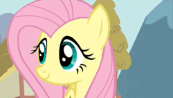Size: 480x270 | Tagged: safe, derpibooru import, screencap, fluttershy, pegasus, pony, keep calm and flutter on, season 3, animated, blushing, cute, female, gif, mane, mare, shyabetes, solo