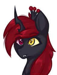 Size: 2000x2640 | Tagged: safe, artist:mynillion, derpibooru import, oc, oc only, oc:amaranthis, changeling, changeling queen, changeling oc, changeling queen oc, crown, female, jewelry, mare, regalia, simple background, solo, transparent background