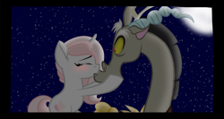 Size: 6208x3304 | Tagged: safe, artist:sugarcubecreationz, derpibooru import, oc, oc:sweetheart, pony, unicorn, absurd resolution, female, kissing, mare, night