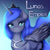 Size: 6000x6000 | Tagged: safe, artist:ottava, derpibooru import, princess luna, alicorn, crown, female, folded wings, gradient background, jewelry, mare, regalia, second life, solo, text