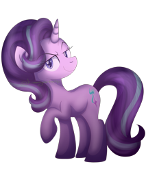 Size: 3019x3540 | Tagged: safe, artist:kimmyartmlp, derpibooru import, starlight glimmer, pony, unicorn, evil starlight, female, mare, raised hoof, raised leg, simple background, smiling, smirk, solo, transparent background