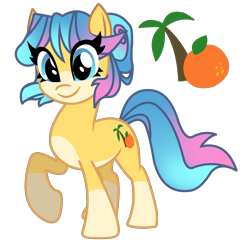 Size: 3072x3048 | Tagged: safe, artist:fotia-kouneli, derpibooru import, oc, oc only, oc:orange spring, earth pony, coat markings, earth pony oc, female, raised hoof, raised leg, simple background, socks (coat marking), solo, transparent background