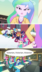 Size: 1280x2196 | Tagged: safe, artist:brightstar40k, derpibooru import, screencap, applejack, fluttershy, pinkie pie, princess celestia, rainbow dash, rarity, sci-twi, sunset shimmer, twilight sparkle, better together, equestria girls, holidays unwrapped, blizzard or bust, clothes, humane five, humane seven, humane six, hypnosis, hypnotized, long dress, long skirt, skirt, victorian, victorian dress