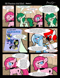 Size: 1024x1338 | Tagged: safe, artist:rammzblood, derpibooru import, pinkie pie, trixie, wallflower blush, earth pony, pony, comic, female, mare, pinkamena diane pie