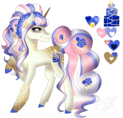 Size: 1679x1609 | Tagged: safe, artist:teonnakatztkgs, derpibooru import, oc, oc only, pony, unicorn, colored hooves, eyelashes, female, heart, looking back, mare, smiling, solo