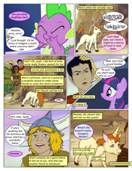 Size: 612x792 | Tagged: safe, artist:newbiespud, derpibooru import, edit, edited screencap, screencap, spike, twilight sparkle, unicorn twilight, human, pony, unicorn, comic:friendship is dragons, bust, comic, dialogue, female, male, mare, screencap comic