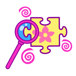 Size: 768x768 | Tagged: safe, artist:vernorexia, derpibooru import, puzzlemint, g3, cutie mark, cutie mark only, flower, magnifying glass, no pony, puzzle, simple background, transparent background, vector