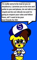 Size: 1200x1928 | Tagged: safe, artist:sebtheartist, derpibooru import, ponerpics import, oc, oc:ponyseb, pony, blushing, crying, deleted from derpibooru, derpibooru, engrish, forgiveness, i'm sorry, ibispaint x, meta