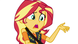Size: 1920x1080 | Tagged: safe, derpibooru import, edit, edited screencap, screencap, sunset shimmer, better together, equestria girls, forgotten friendship, background removed, not a vector, open mouth, simple background, solo, transparent background