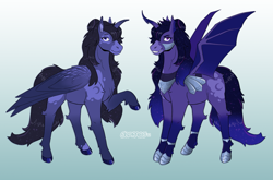 Size: 2961x1950 | Tagged: safe, artist:ocdraco, derpibooru import, princess luna, alicorn, pony, armor, bat wings, coat markings, duality, feathered wings, headcannon, princess, raised hoof, raised leg, redesign, socks (coat marking), wings