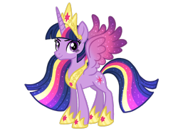 Size: 2160x1620 | Tagged: safe, artist:melspyrose, derpibooru import, princess twilight 2.0, twilight sparkle, twilight sparkle (alicorn), alicorn, pony, the last problem, clothes, colored wings, crown, cutie mark, ethereal mane, ethereal tail, female, gradient mane, gradient tail, gradient wings, horn, jewelry, long horn, looking at you, mare, older, older twilight, older twilight sparkle (alicorn), regalia, shoes, simple background, solo, sparkly mane, spread wings, starry mane, starry tail, starry wings, tail, transparent background, vector, wings