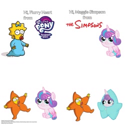 Size: 1429x1429 | Tagged: safe, derpibooru import, princess flurry heart, pony, baby, baby pony, crossover, cute, flurrybetes, maggie simpson, meme, my little pony logo, simple background, simpsons did it, star flurry heart, the simpsons, white background