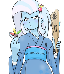 Size: 640x740 | Tagged: safe, alternate version, artist:batipin, derpibooru import, part of a set, trixie, equestria girls, clothes, japanese, kimono (clothing), simple background, transparent background