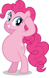 Size: 1042x1635 | Tagged: safe, artist:mlpfan3991, artist:sinkbon, derpibooru import, edit, pinkie pie, earth pony, pony, read it and weep, belly, big belly, bipedal, female, simple background, solo, stuffed belly, transparent background, vector, vector edit