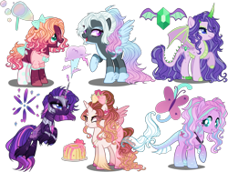 Size: 4500x3400 | Tagged: safe, artist:gihhbloonde, artist:meimisuki, derpibooru import, oc, oc only, oc:alluring storm, alicorn, dracony, dragon, earth pony, hybrid, pegasus, pony, unicorn, adoptable, alicorn oc, amputee, armor, base used, bow, broken horn, choker, clothes, earth pony oc, eyelashes, eyeshadow, female, food, hair bow, hoof fluff, horn, interspecies offspring, jelly, magical lesbian spawn, makeup, mare, multicolored hair, offspring, open mouth, pale belly, parent:aria blaze, parent:cheese sandwich, parent:fluttershy, parent:pinkie pie, parent:pound cake, parent:princess flurry heart, parent:rainbow dash, parent:rarity, parent:spike, parent:tempest shadow, parent:thunderlane, parent:twilight sparkle, parents:ariashy, parents:cheesepie, parents:sparity, parents:tempestlight, parents:thunderdash, prosthetic horn, prosthetics, raised hoof, raised leg, simple background, smiling, socks, sweater, tail, tail bow, transparent background, unicorn oc, unshorn fetlocks, wings