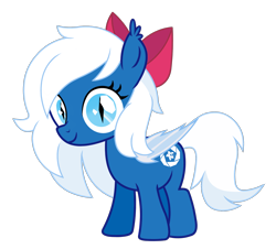 Size: 2796x2528 | Tagged: safe, artist:nicielunar, derpibooru import, oc, oc only, oc:icy snow, bat pony, bow, female, filly, filly oc, foal, hair bow, simple background, solo, transparent background, wings