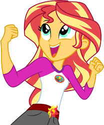 Size: 3000x3606 | Tagged: safe, artist:cloudyglow, derpibooru import, sunset shimmer, equestria girls, legend of everfree, .ai available, camp everfree outfits, clothes, female, shorts, simple background, solo, transparent background, vector
