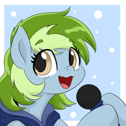 Size: 1050x1050 | Tagged: safe, artist:dendollae, derpibooru import, oc, oc only, oc:nessy gouge, pony, karaoke, microphone, solo