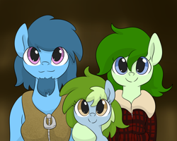 Size: 1250x1000 | Tagged: safe, artist:dendollae, derpibooru import, oc, oc only, oc:glitter gouge, oc:nessy gouge, oc:wavery kelp, pony