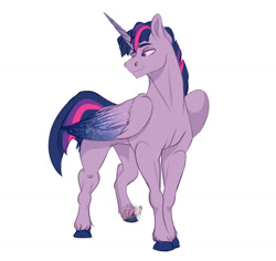 Size: 1280x1206 | Tagged: safe, artist:copshop, derpibooru import, dusk shine, prince dusk, twilight sparkle, twilight sparkle (alicorn), alicorn, pony, male, rule 63, simple background, smiling, solo, stallion, white background